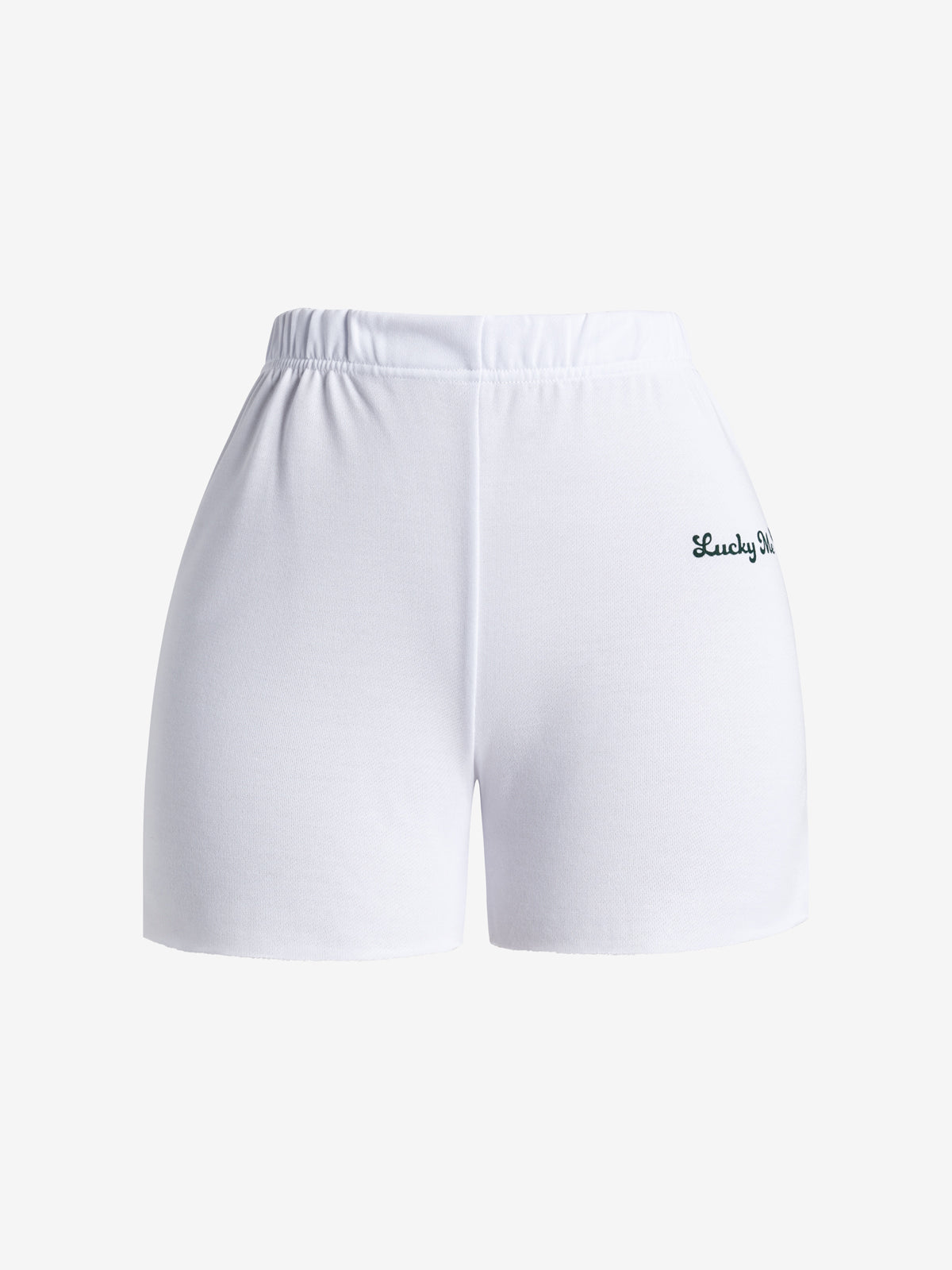 White Straight Leg Sweat Shorts