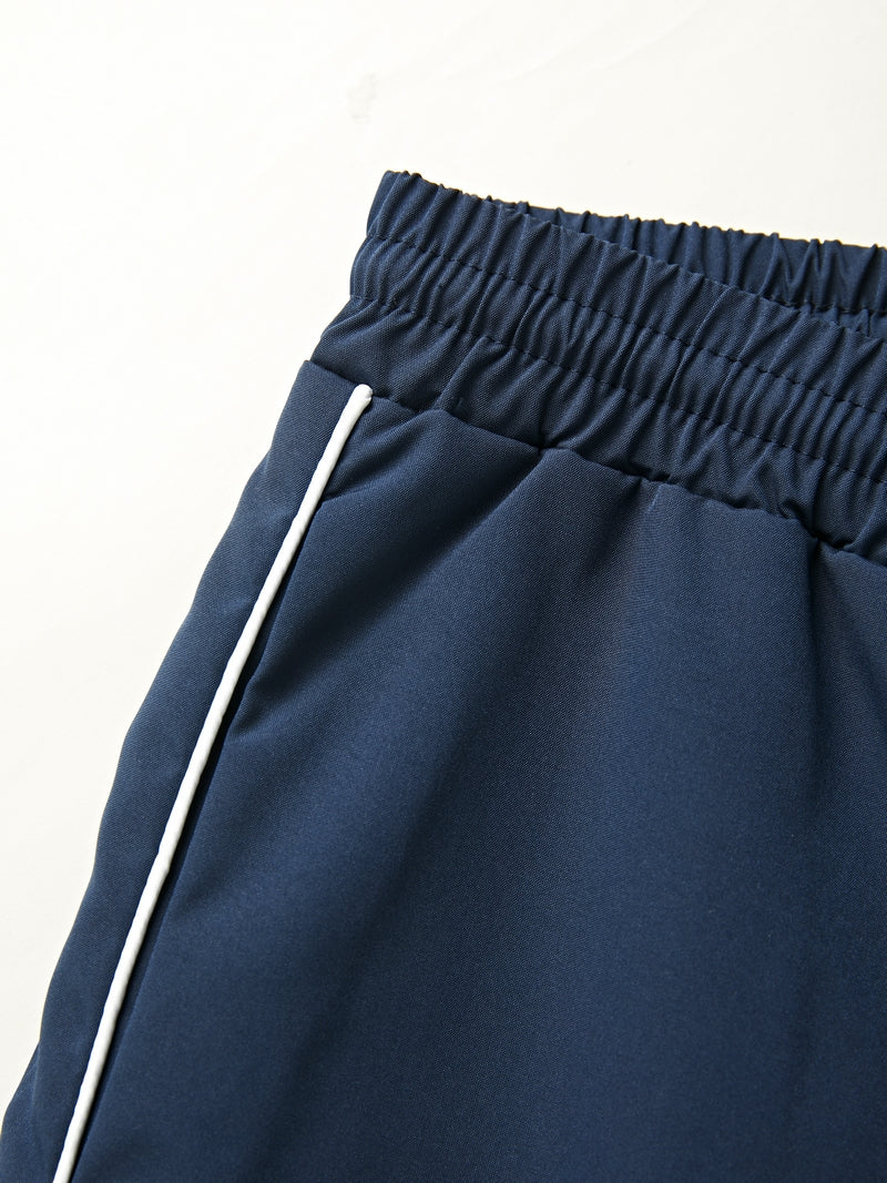 Vintage Piping Wide Leg Parachute Pants