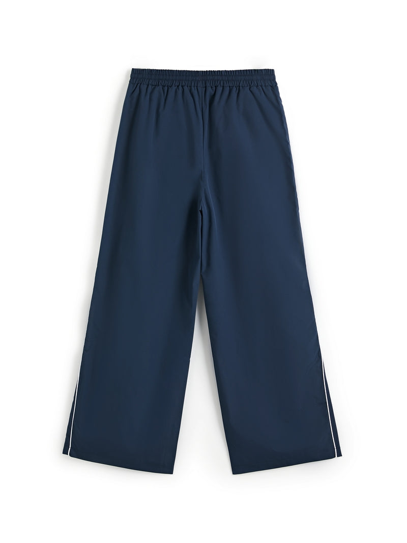 Vintage Piping Wide Leg Parachute Pants