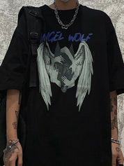 Men's Angel Wolf Short Sleeve Graphic Tee