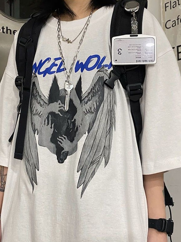 Men's Angel Wolf Short Sleeve Graphic Tee