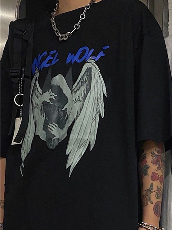 Men's Angel Wolf Short Sleeve Graphic Tee