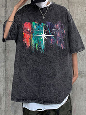 Men's Street Print Oversized Short Sleeve Tee