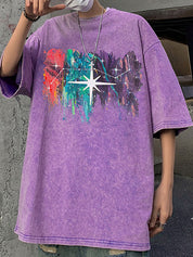 Men's Street Print Oversized Short Sleeve Tee