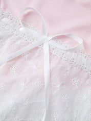 Contrast Lace Bandeau Crop Top