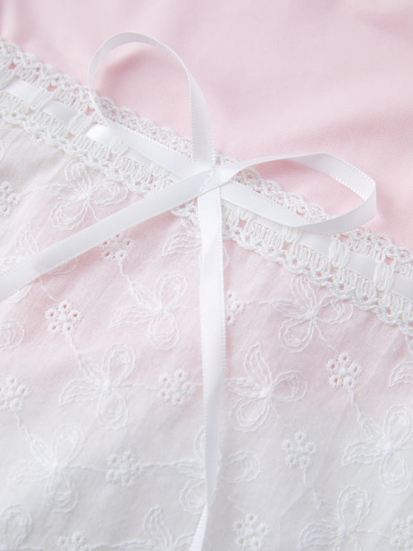 Contrast Lace Bandeau Crop Top
