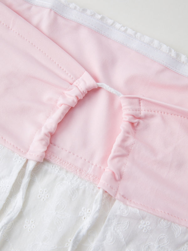 Contrast Lace Bandeau Crop Top