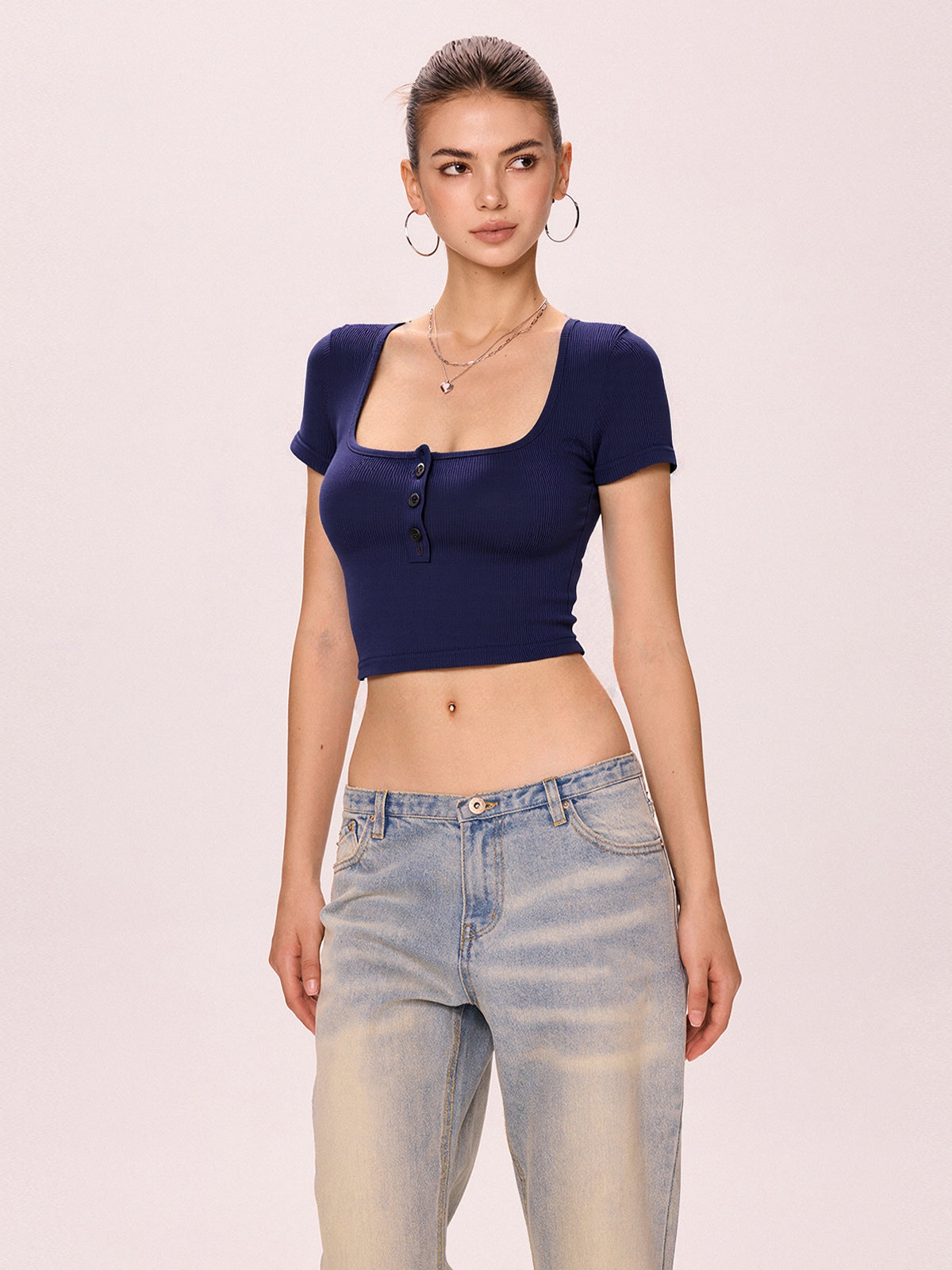 Solid Color Short Sleeve Tee
