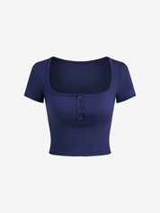Solid Color Short Sleeve Tee