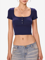 Solid Color Short Sleeve Tee