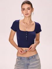 Solid Color Short Sleeve Tee
