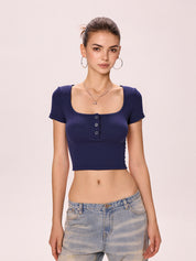 Solid Color Short Sleeve Tee