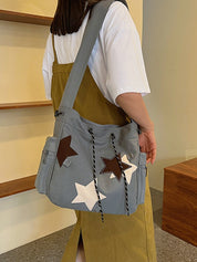 Contrasting Star Print Canvas Bag