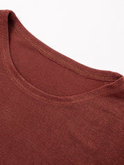 Solid Color Round Neck Short Sleeve Tee