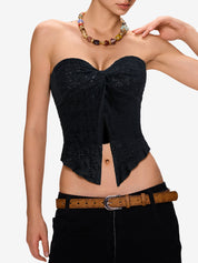 Pleated Halter Bandeau Top
