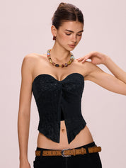 Pleated Halter Bandeau Top