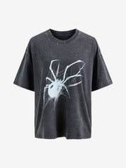Street Spider Print Oversized Short Sleeve Tee