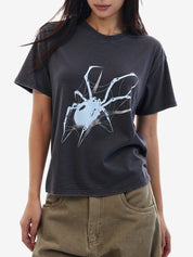 Street Spider Print Oversized Short Sleeve Tee