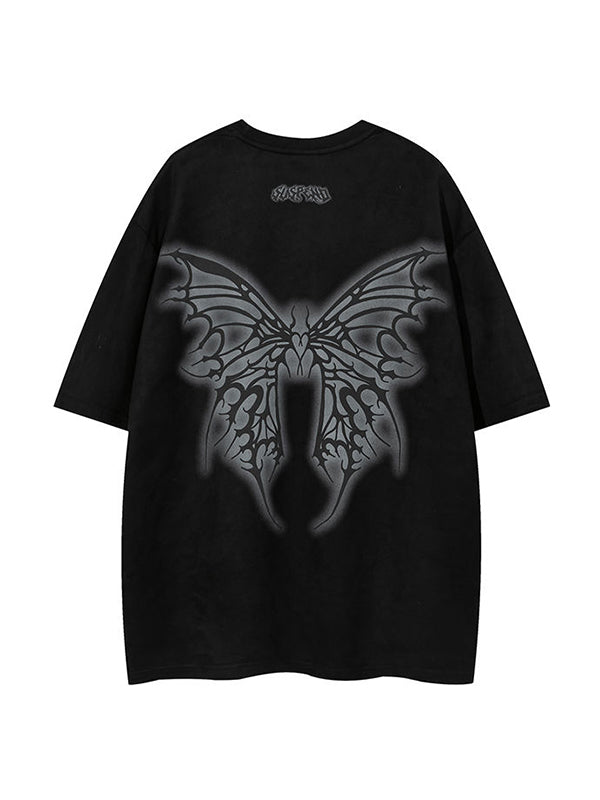 Men's Street Butterfly Print Short Sleeve Tee