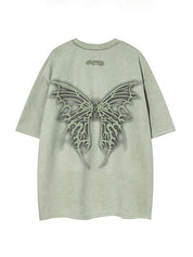 Men's Street Butterfly Print Short Sleeve Tee
