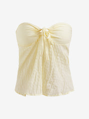 Solid Color Strap Bandeau Top