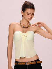 Solid Color Strap Bandeau Top
