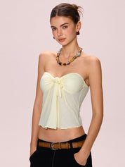 Solid Color Strap Bandeau Top