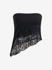 Stitching Lace Bandeau Top