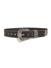 Engraved Metal Design Buckle Belt
