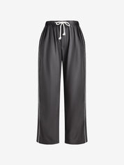 Vintage Gray Side Piping Loose Sweatpants