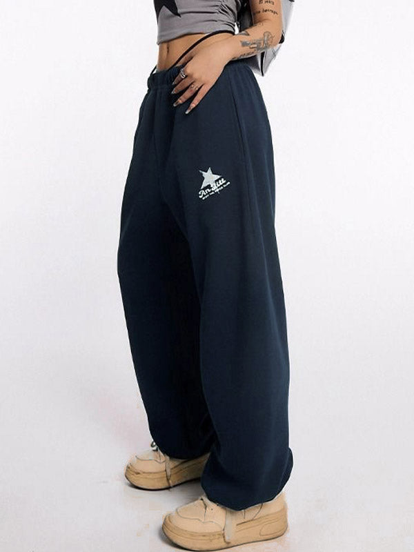 Star Print High Waist Stretchy Sweatpants