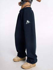 Star Print High Waist Stretchy Sweatpants