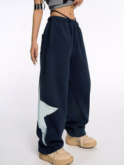 Star Print High Waist Stretchy Sweatpants
