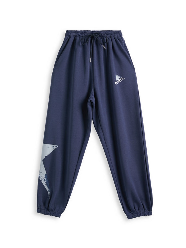 Star Print High Waist Stretchy Sweatpants