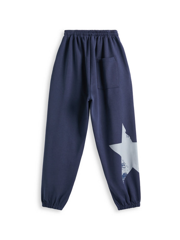 Star Print High Waist Stretchy Sweatpants