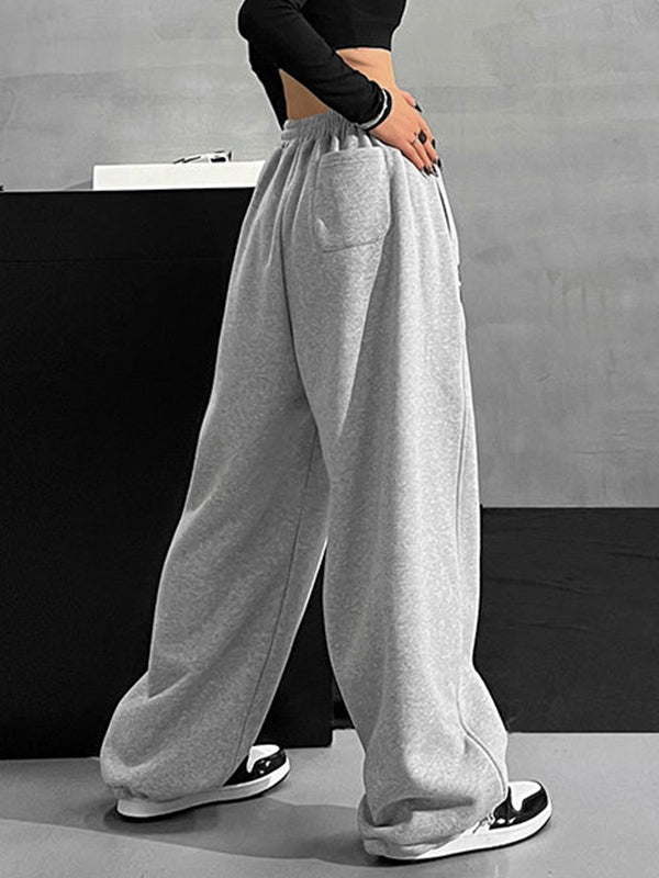 Letter Print Stretchy Waist Loose Sweatpants