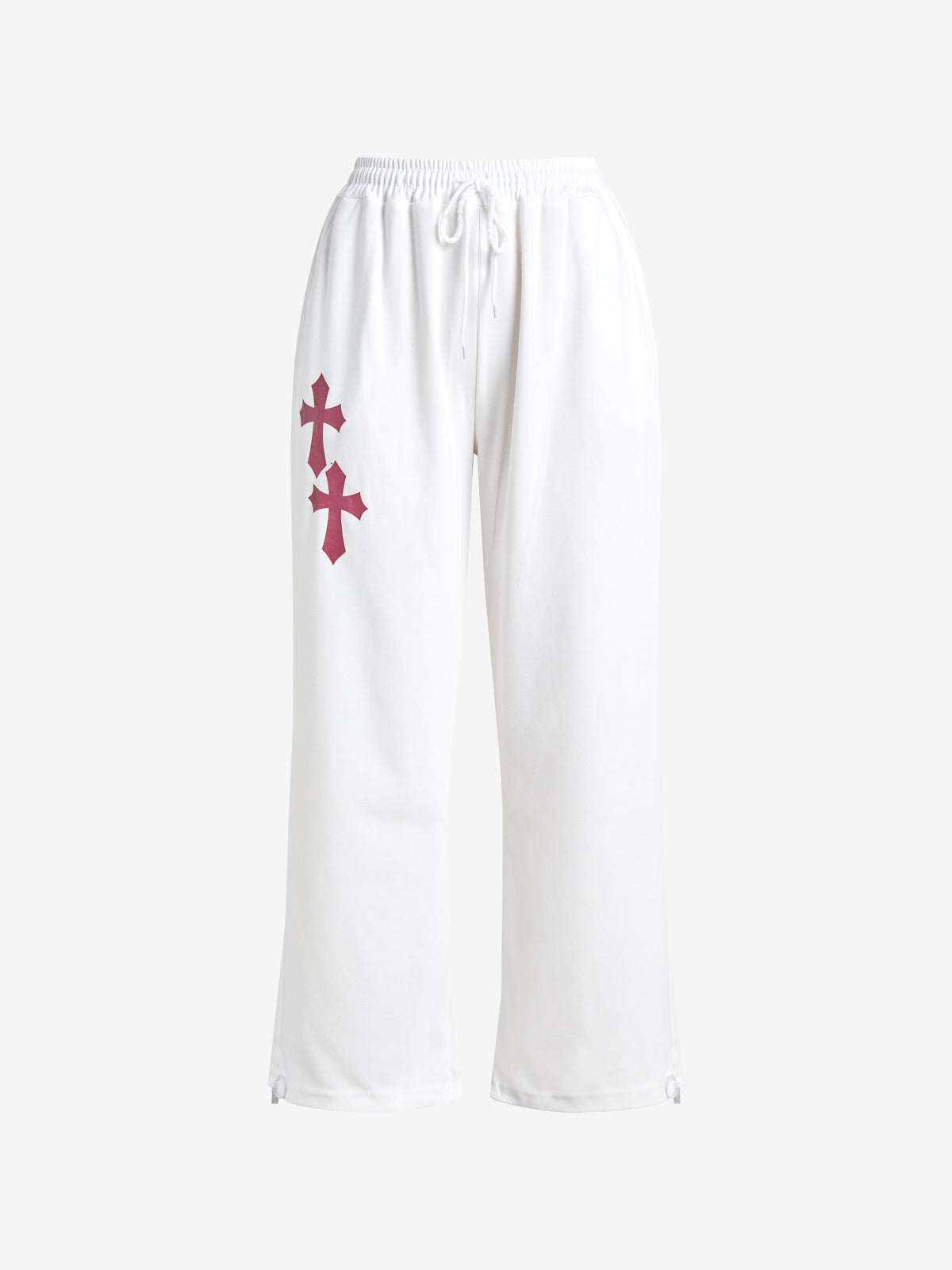 Vintage Cross Letter Print Baggy Sweatpants