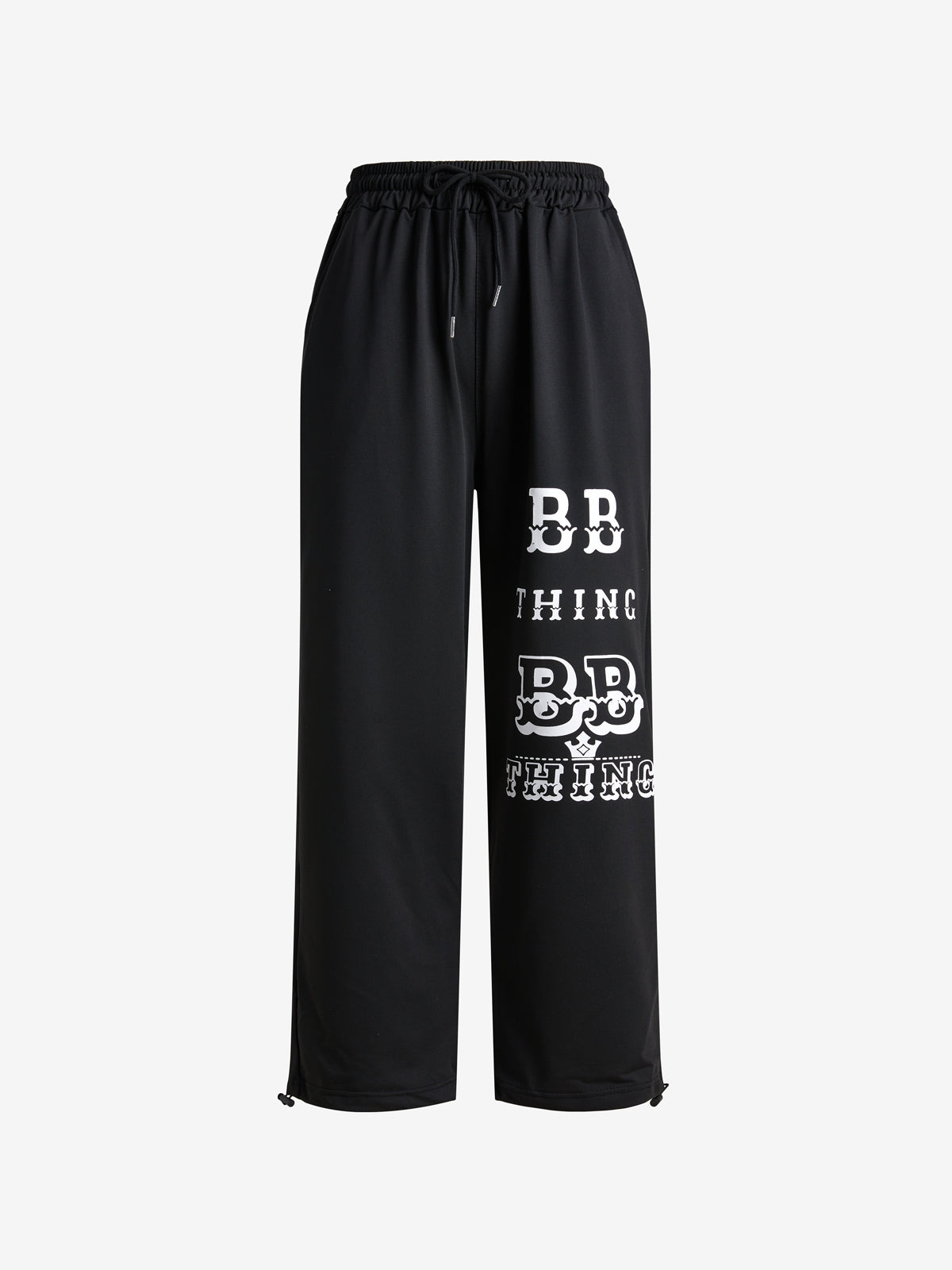 Letter Print Bound Feet Loose Sweatpants