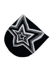 Contrast Color Star Jacquard Beanie Hat
