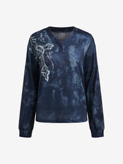 Tie Dye Print Drop Shoulder Oversized Long Sleeve Tee