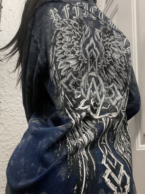 Tie Dye Print Drop Shoulder Oversized Long Sleeve Tee
