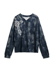Tie Dye Print Drop Shoulder Oversized Long Sleeve Tee