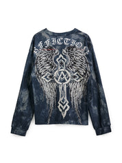Tie Dye Print Drop Shoulder Oversized Long Sleeve Tee