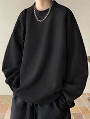 Men's Solid Color Suede Long Sleeve Tee
