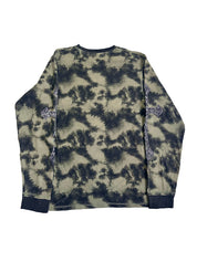 Tie Dye Skull Cross Print Oversized Long Sleeve Tee