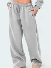 Solid Drawstring Loose Sweatpants