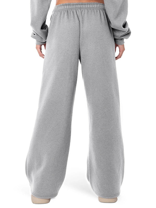 Solid Drawstring Loose Sweatpants