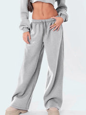 Solid Drawstring Loose Sweatpants