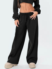 Solid Drawstring Loose Sweatpants