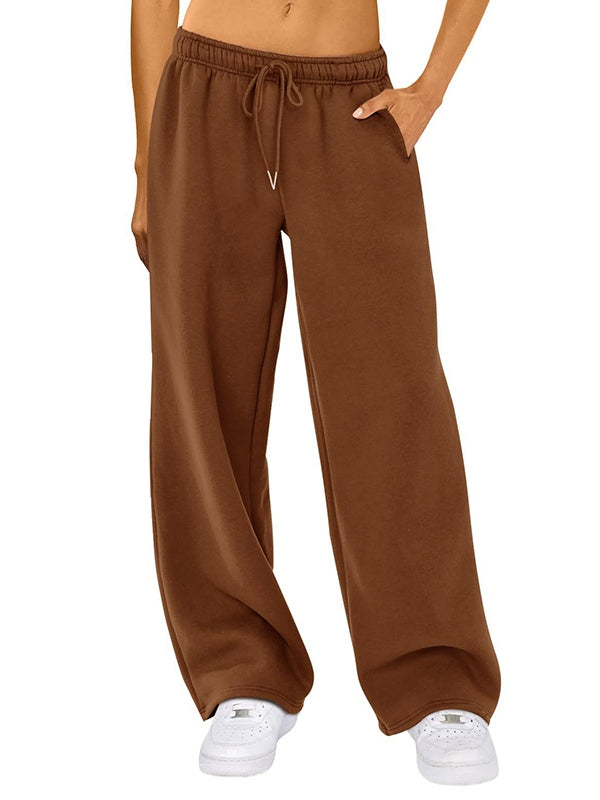 Solid Drawstring Loose Sweatpants